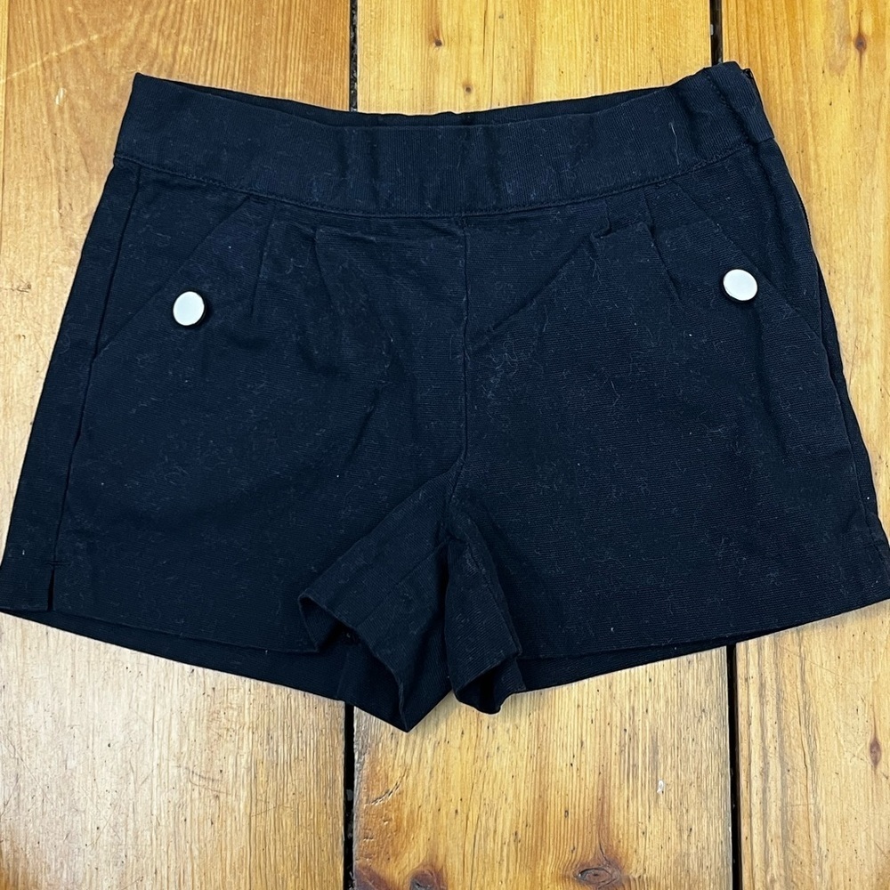 Janie and Jack Black Shorts Classic Button Detail Side Zipper Cotton Woven